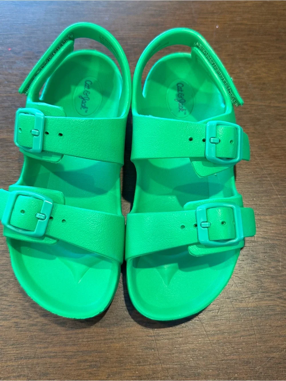 Cat & Jack Kids' Green Double-Buckle Sandals